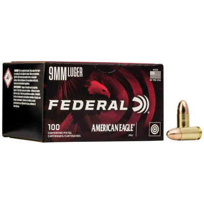 Federal Federal American Eagle Pistol Ammo 9mm 124 Gr. Fmj 100 Rd. Ammo