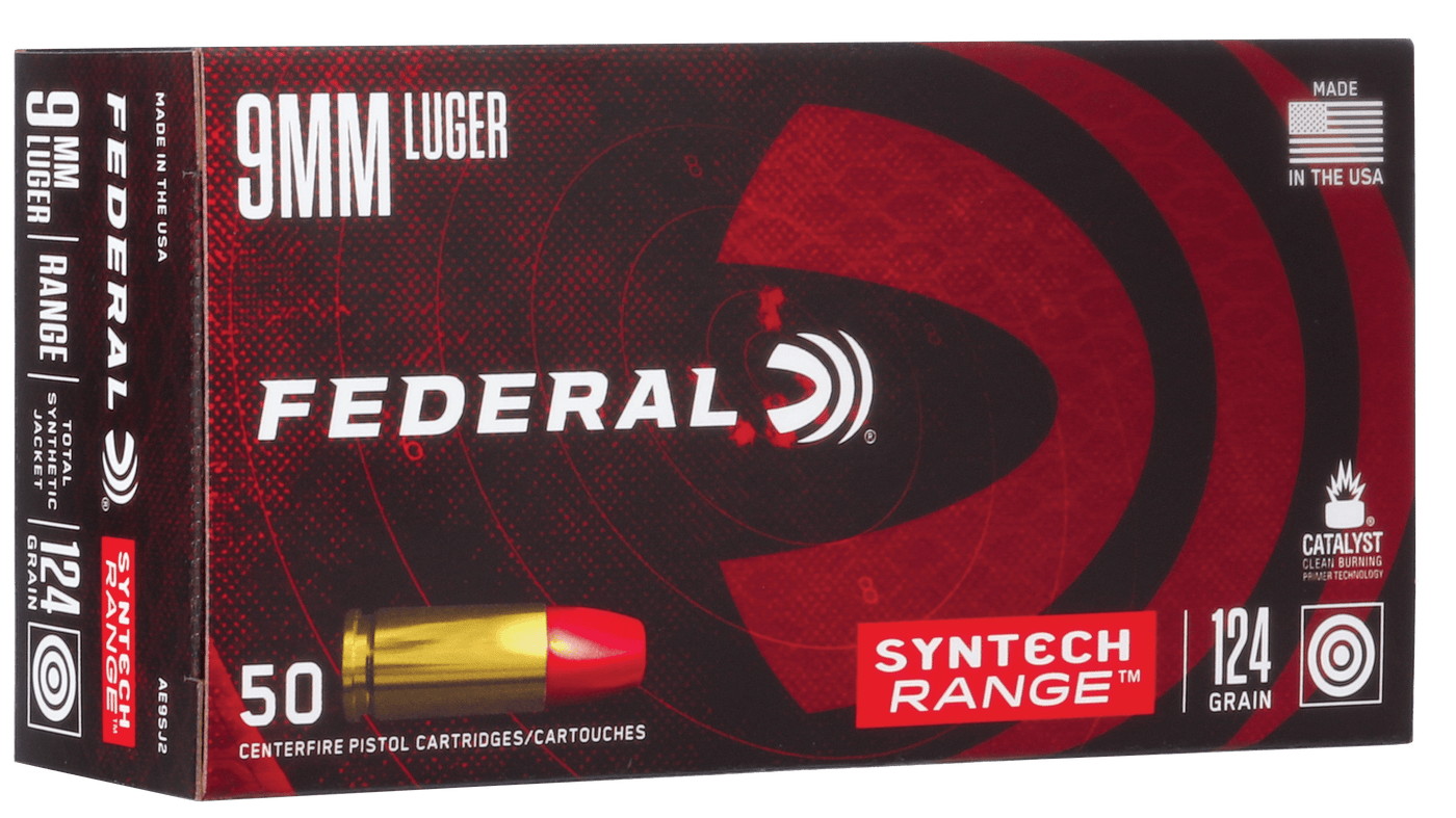 Federal Federal American Eagle Syntech Range Pistol Ammo 9mm 124 Gr. Tsj Rn 50 Rd. Ammo