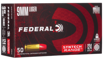 Federal Federal American Eagle Syntech Range Pistol Ammo 9mm 124 Gr. Tsj Rn 50 Rd. Ammo