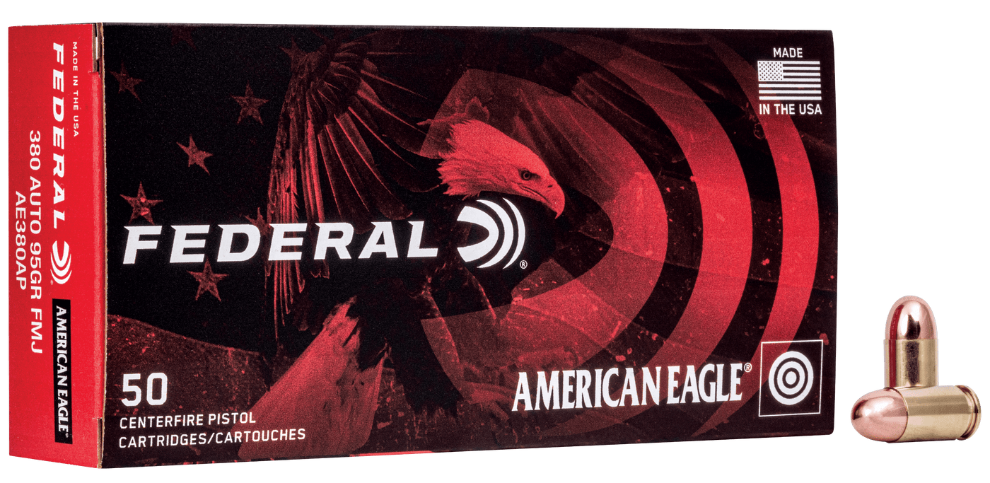 Federal Federal American Eagles Pistol Ammo 380 Acp 95 Gr. Full Metal Jacket 50 Rd. Ammo