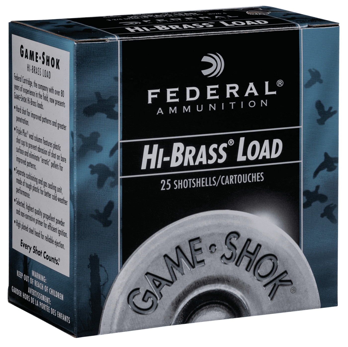 Federal Federal Game-shok Hi-brass Load 12 Ga. 2.75 In. 1 1/4 Oz. 4 Shot 25 Rd. Ammo