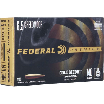 Federal Federal Gold Medal Rifle Ammo 6.5 Creedmoor 140 Gr. Berger Hybrid Target 20 Rd. Ammo