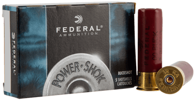 Federal Federal Power-shok Load 12 Gauge 2.75 In. 27 Pellets 4 Buck Shot 5 Rd. Ammo