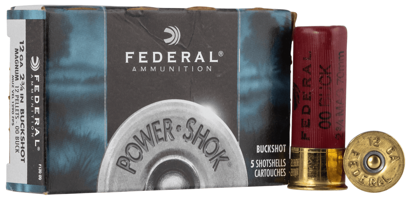 Federal Federal Power-shok Shotgun Ammo 12 Ga. 2.75 In. 12 Pellets 00 Buck 5 Rd. Ammo