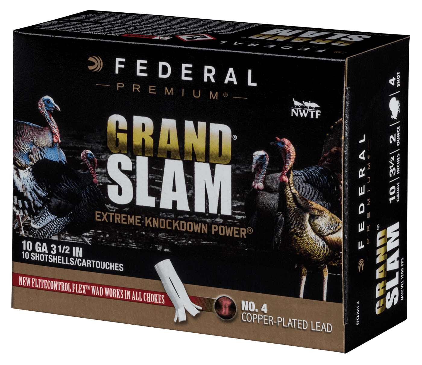 Federal Federal Premium Grandslam Shotgun Ammo 10 Gauge 3.5 In. 2 Oz. 4 Shot 10 Rd. Ammo