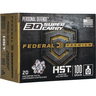 Federal Federal Premium Personal Defense Handgun Ammo 30 Super Carry 100 Gr. Hst Jhp 20 Rd. Ammo