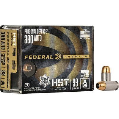 Federal Federal Premium Personal Defense Handgun Ammo 380 Acp 99 Gr. Hst Micro Jhp 20 Rd. Ammo