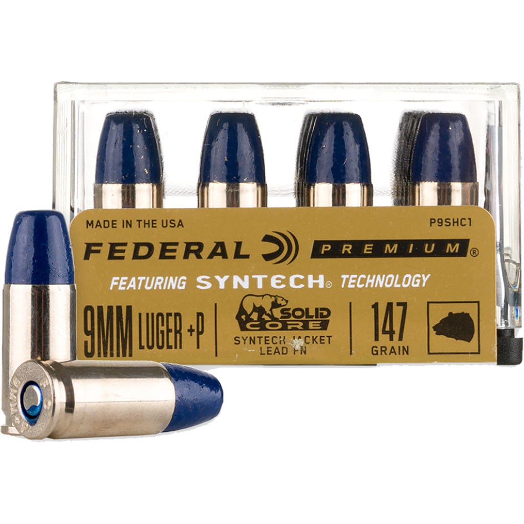 Federal Federal Premium Pistol Ammo 9mm 147 Gr. Solid Core Synthetic Fn 20 Rd. Ammo