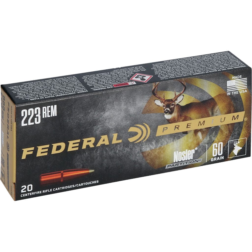 Federal Federal Premium Rifle Ammo 223 Rem. 60 Gr. Nosler Partition 20 Rd. Ammo