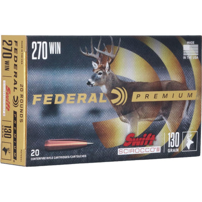 Federal Federal Premium Rifle Ammo 270 Win. 130 Gr. Swift Scirocco 20 Rd. Ammo
