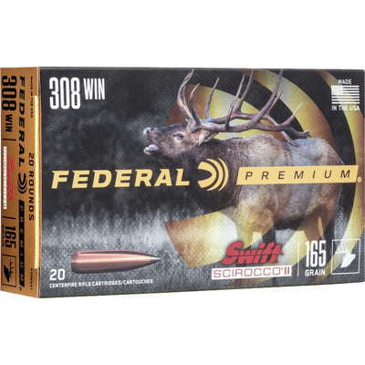 Federal Federal Premium Rifle Ammo 308 Win. 165 Gr. Swift Scirocco 20 Rd. Ammo