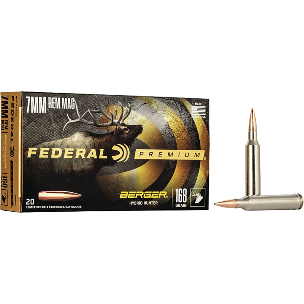 Federal Federal Premium Rifle Ammo 7mm Rem. Mag. 168 Gr. Berger Hybrid Hunter 20 Rd. Ammo