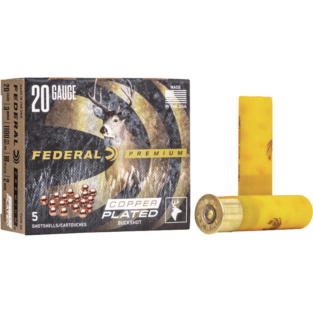 Federal Federal Premium Vital Shok Shotgun Ammo 20 Ga. 3 In. 18 Pellets 2 Buck 5 Rd. Ammunition