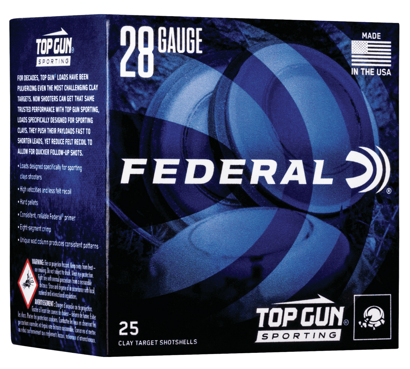 Federal Federal Top Gun Sporting Shotgun Ammo 28 Ga. 2.75 In. 1330 Fps 3/4 Oz. 7.5 Shot 25 Rd. Ammo
