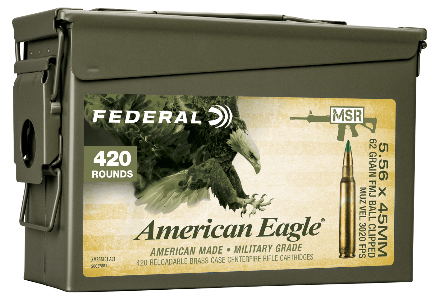 Federal Federal Xm, Fed Xm855lc1ac1  5.56 Can 30r Clip        420rd Ammo