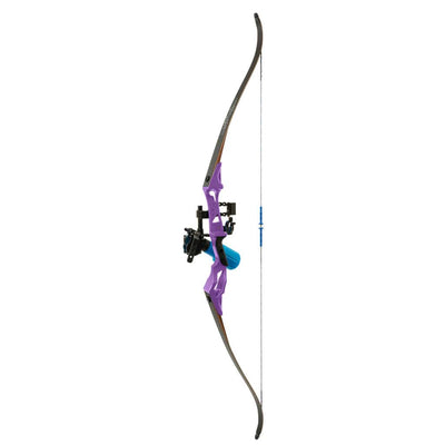 Fin-finder Fin Finder Bank Runner Bowfishing Recurve Package W/winch Pro Bowfishing Reel Purple 35 Lbs. Rh Bowfishing