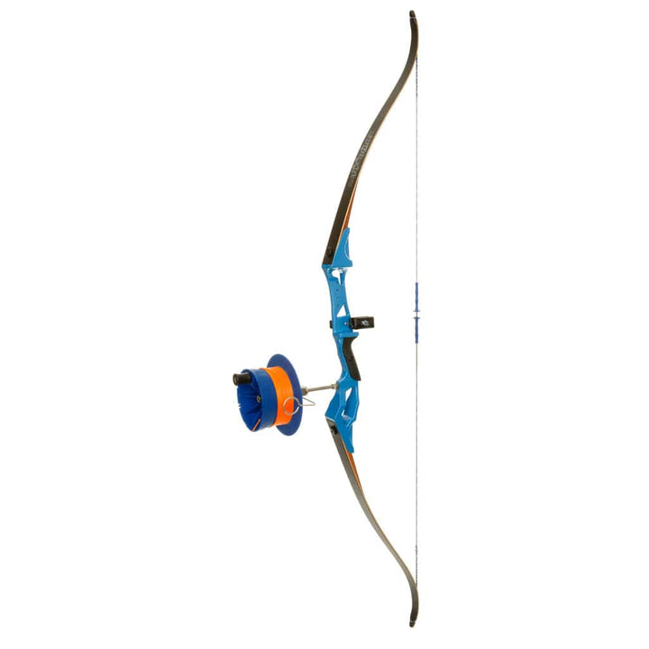 Fin-finder Fin Finder Bank Runner Recurve Package Blue W/ Sidewinder Reel Rh Bowfishing