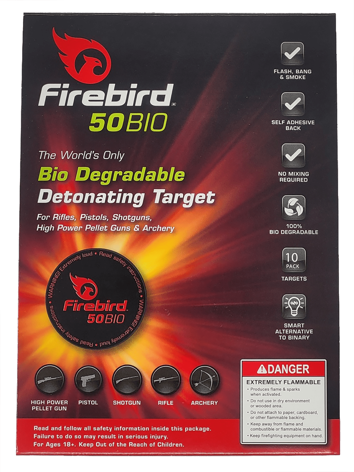 FIREBIRD USA Firebird Usa 50bio, Firebird 50bio  Firebird 50 Detonating Target 10pk Shooting