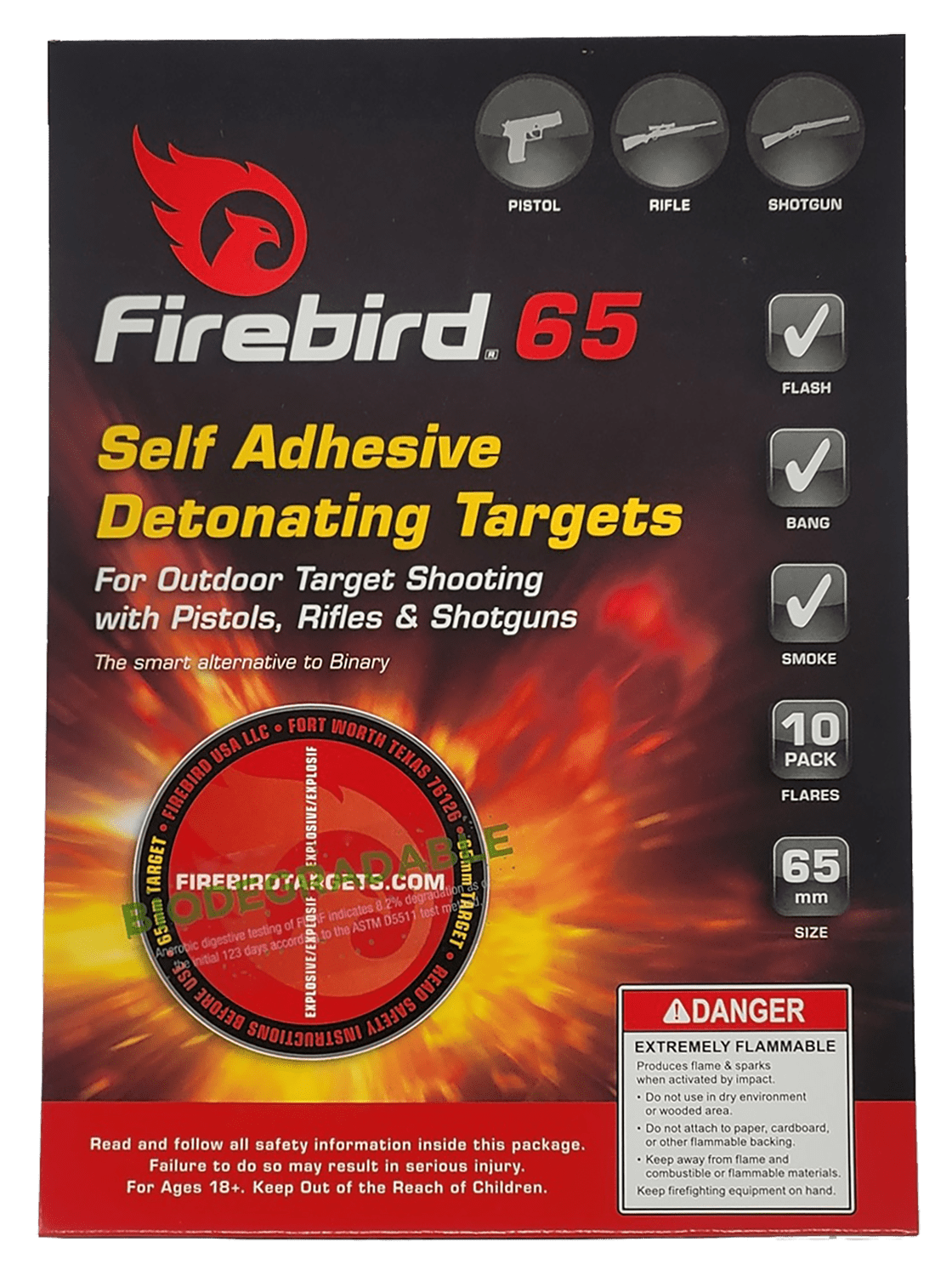 FIREBIRD USA Firebird Usa 65bio, Firebird 65bio  Firebird 65 Detonating Target 10pk Shooting