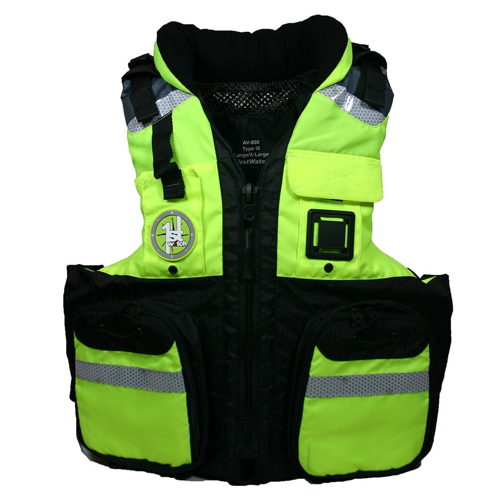 First Watch First Watch AV-800 Four Pocket Flotation Vest - Hi-Vis Yellow - Large to XL Marine Safety