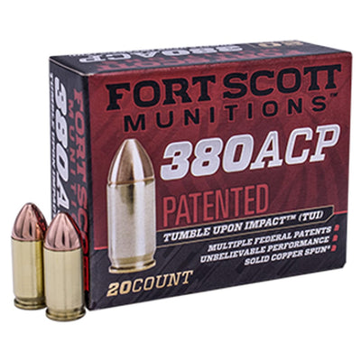 FORT SCOTT MUNITIONS Fort Scott Munition Pistol Ammo 380 Acp 95 Gr. Tui 20 Rd. Ammo