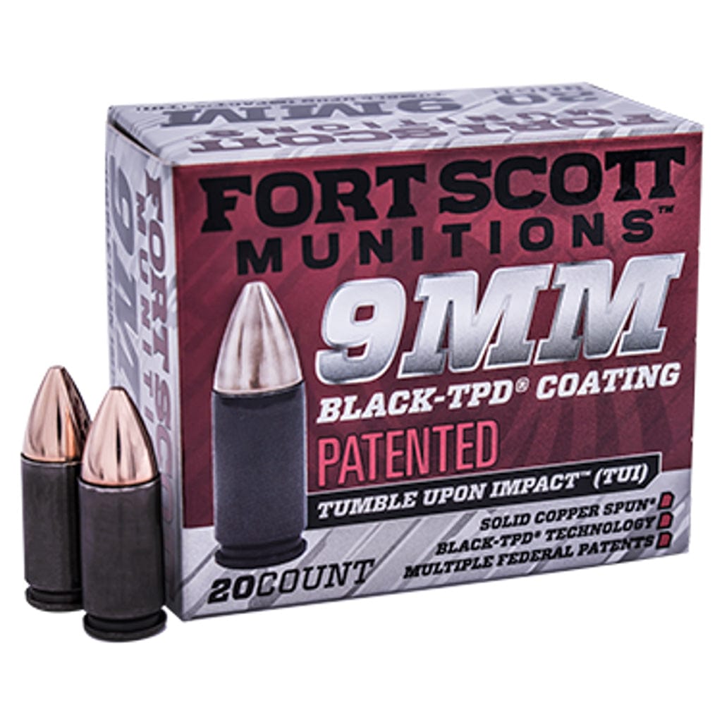 FORT SCOTT MUNITIONS Fort Scott Munition Tpd Black Pistol Ammo 9mm 80 Gr. Tui 20 Rd. Ammo
