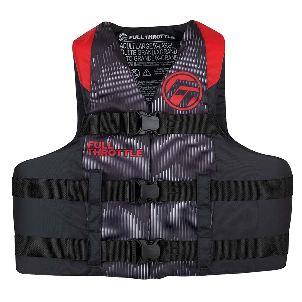 Full Throttle Full Throttle Adult Nylon Life Jacket - L/XL - Red/Black Watersports
