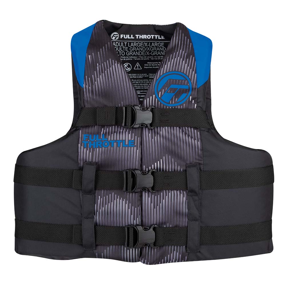 Full Throttle Full Throttle Adult Nylon Life Jacket - S/M - Blue/Black Watersports