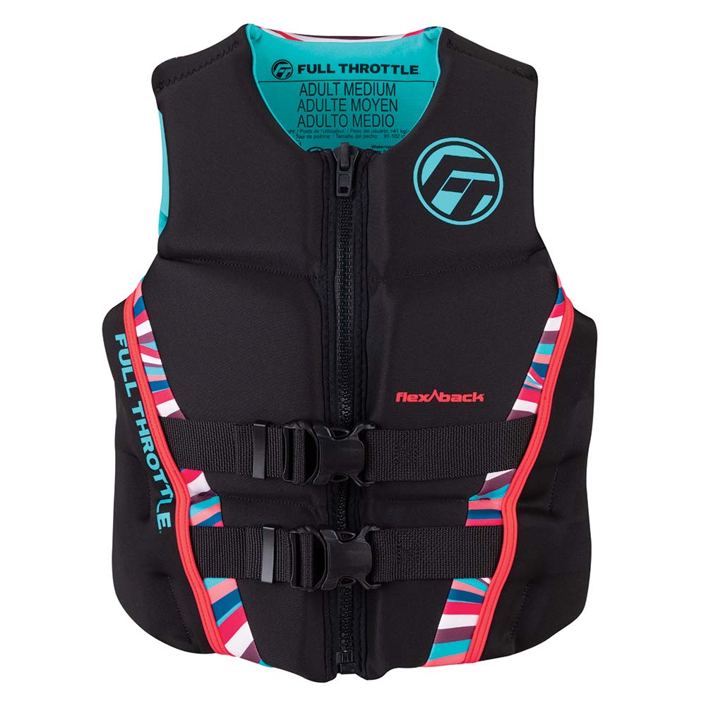 Full Throttle Full Throttle Women's Rapid-Dry Flex-Back Life Jacket - Women's S - Pink/Black Watersports