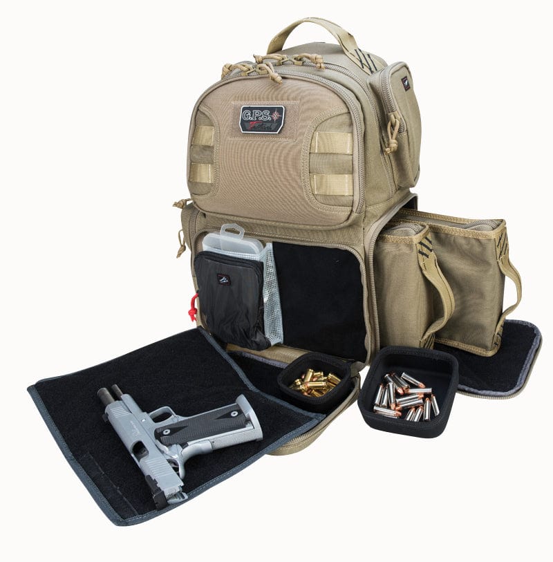 G*Outdoors G*outdoors Tactical Range, Gpst1610bptge Tr Backpack Holds 2 Handguns - -tan Firearm Accessories
