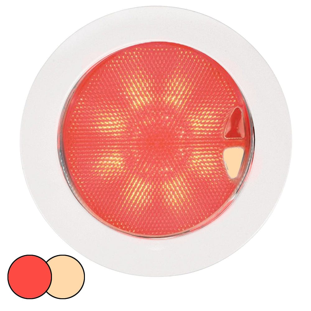 Hella Marine Hella Marine EuroLED 150 Recessed Surface Mount Touch Lamp - Red/Warm White LED - White Plastic Rim Lighting