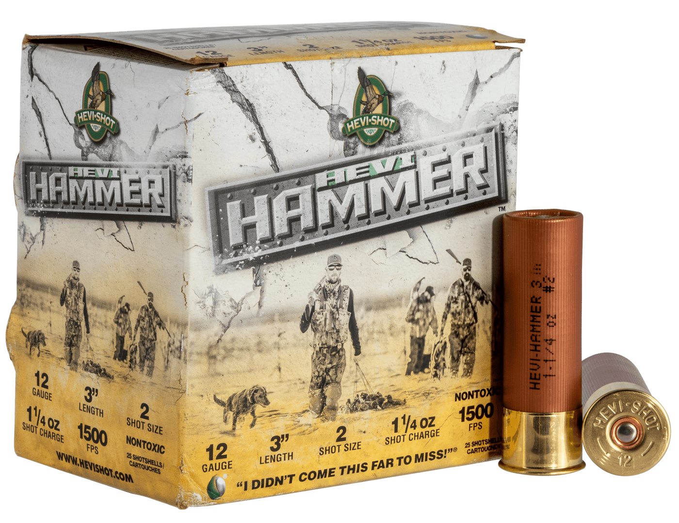 Hevishot Hevi Shot Hevi Hammer Load 12 Ga. 3 In. 2 Shot 1 1/4 Oz. 25 Rd. Ammo