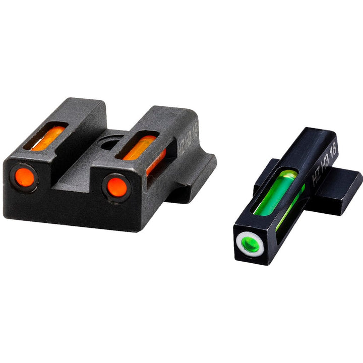 Hi-Viz Hiviz Litewave H3 Tritium Express Handgun Sight Green/orange Litepipes White Front Ring S&w Ez9 Sights/Lasers/Lights