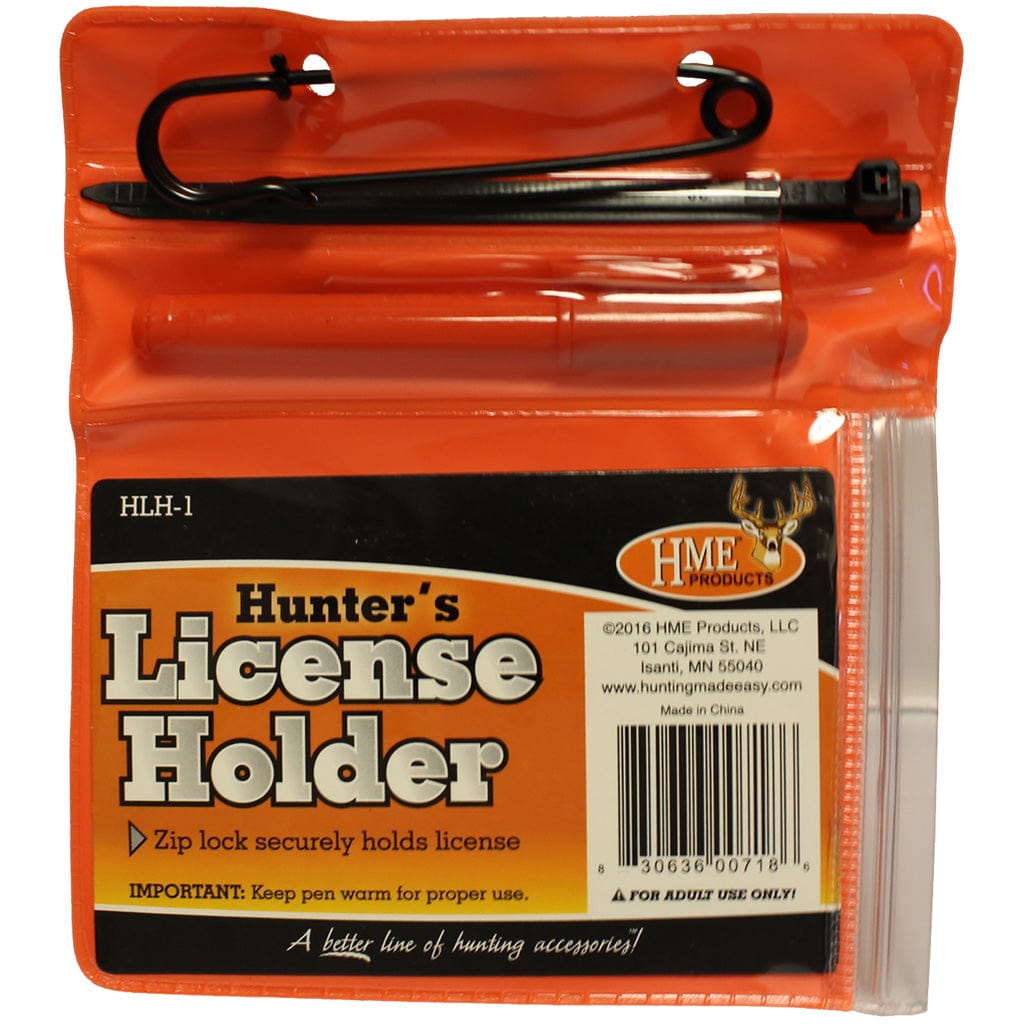 Hme Hme License Holder Combo License Holder With Pen & Zip Ties General Hunting Accessories