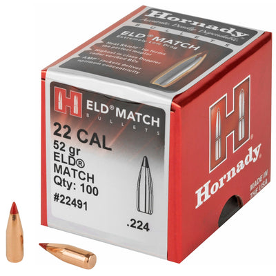 Hornady Hornady Bullets 22cal .224 - 52gr. Eld-m Match 100ct Reloading
