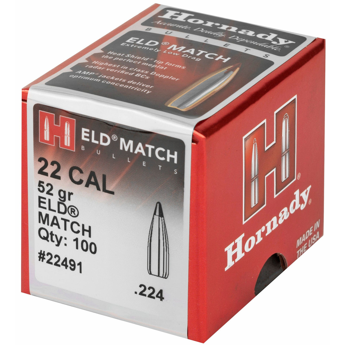 Hornady Hornady Bullets 22cal .224 - 52gr. Eld-m Match 100ct Reloading