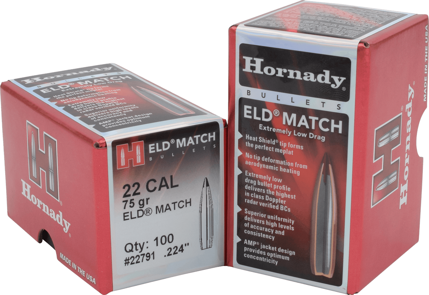 Hornady Hornady Eld Match Bullets 22 Cal. .224 75 Gr. Eld Match 100 Box Reloading