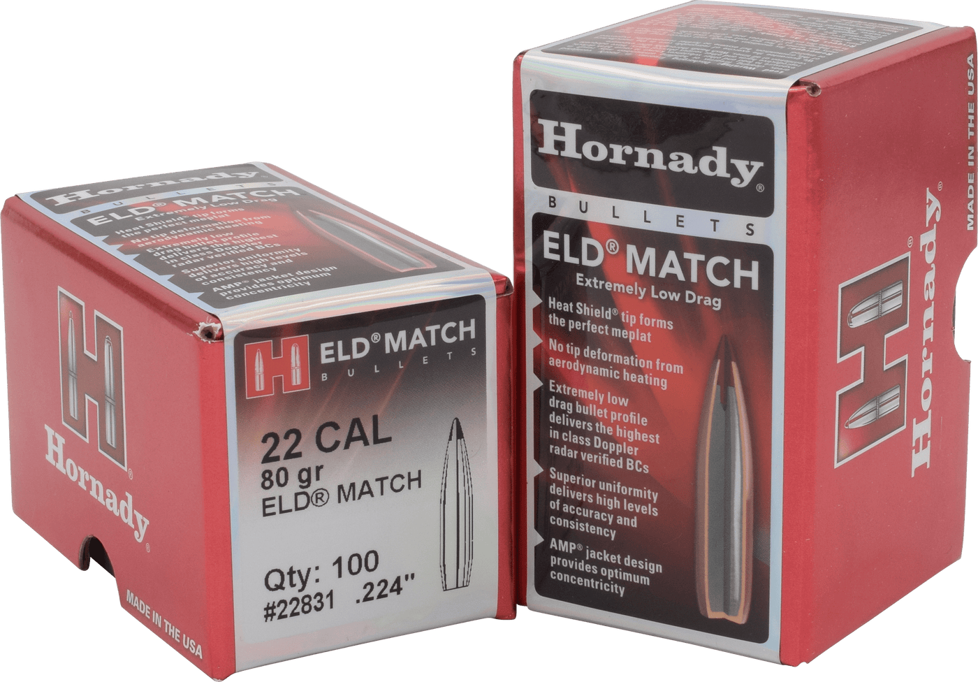 Hornady Hornady Eld Match Bullets 22 Cal. .224 80 Gr. Eld Match 100 Box Reloading