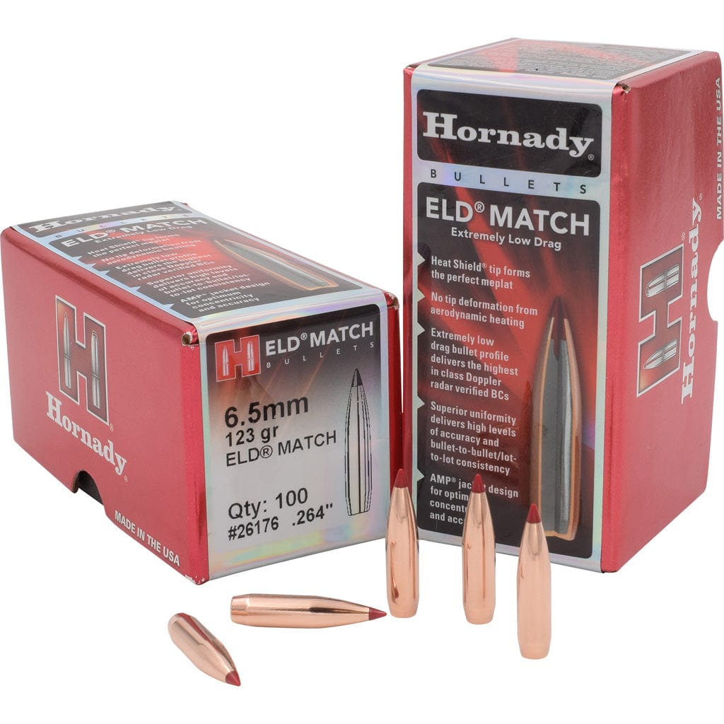 Hornady Hornady Eld Match Bullets 6.5mm .264 123 Gr. Eld Match 100 Box Reloading