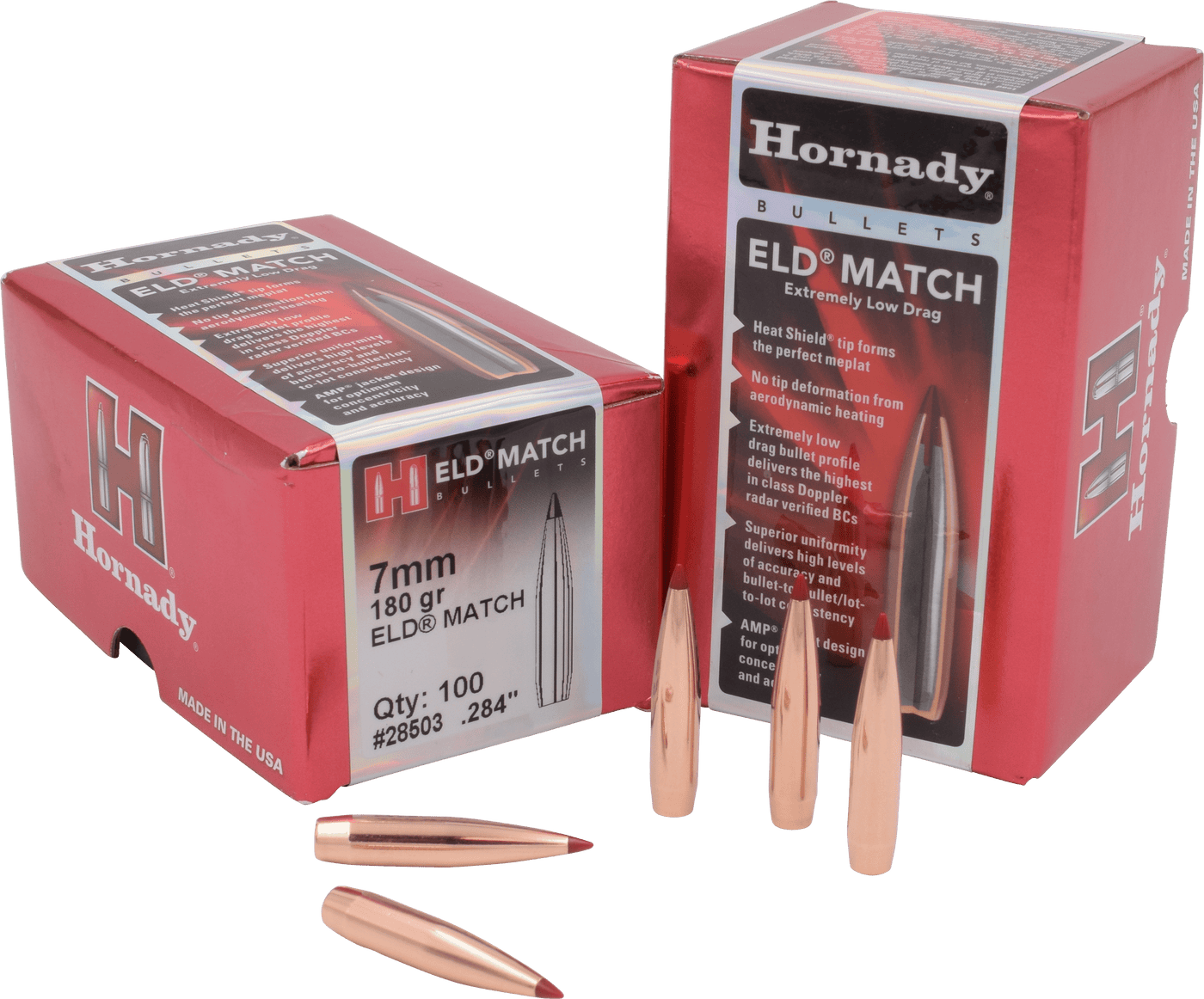 Hornady Hornady Eld Match Bullets 7mm .284 180 Gr. Eld Match 100 Box Reloading