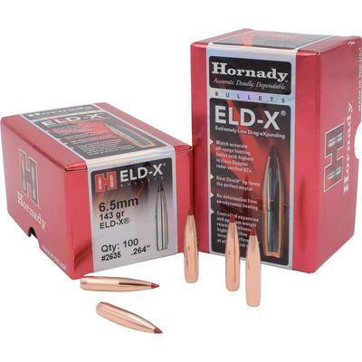 Hornady Hornady Eld-x Bullets 6.5mm .264 143 Gr. Eld-x 100 Box Reloading