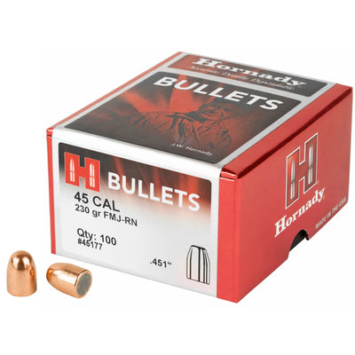 Hornady Hornady Full Metal Jacket Round Nose Bullets 45 Cal. .451 In. 230 Gr. 100 Pk Reloading Equipment