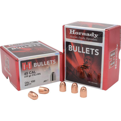 Hornady Hornady Full Metal Jacket Round Nose Bullets 45 Cal. .451 In. 230 Gr. 100 Pk Reloading Equipment