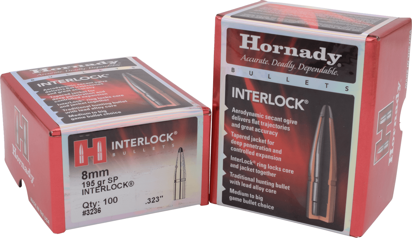 Hornady Hornady Interlock, Horn 3236   Bull .323 195 Sp                100/15 Reloading