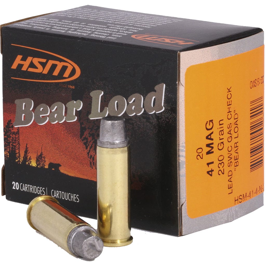 HSM Hsm Bear Load Ammunition 41 Rem. Mag. Semiwadcutter 230 Gr. 20 Rd. Ammo