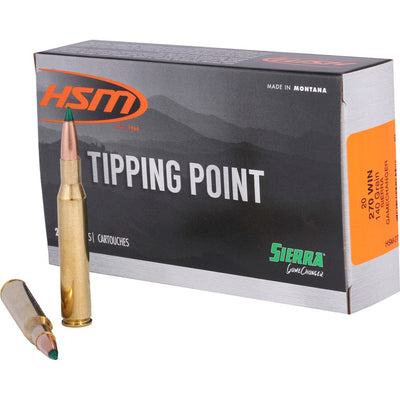 HSM Hsm Tipping Point Rifle Ammunition 270 Win. Sierra Gamchanger 140 Gr. 20 Rd. Ammo