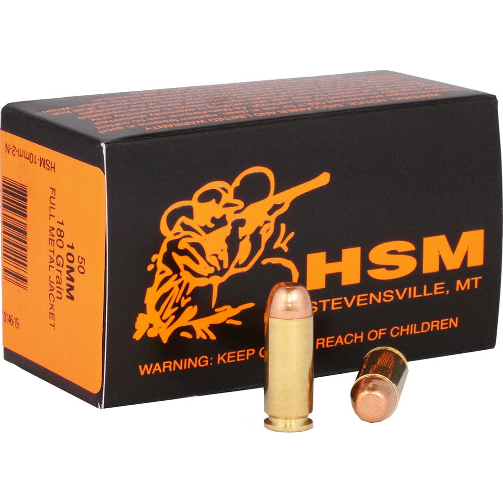 HSM Hsm Training Handgun Ammunition 10mm Auto Fmj 180 Gr. 50 Rd. Ammo
