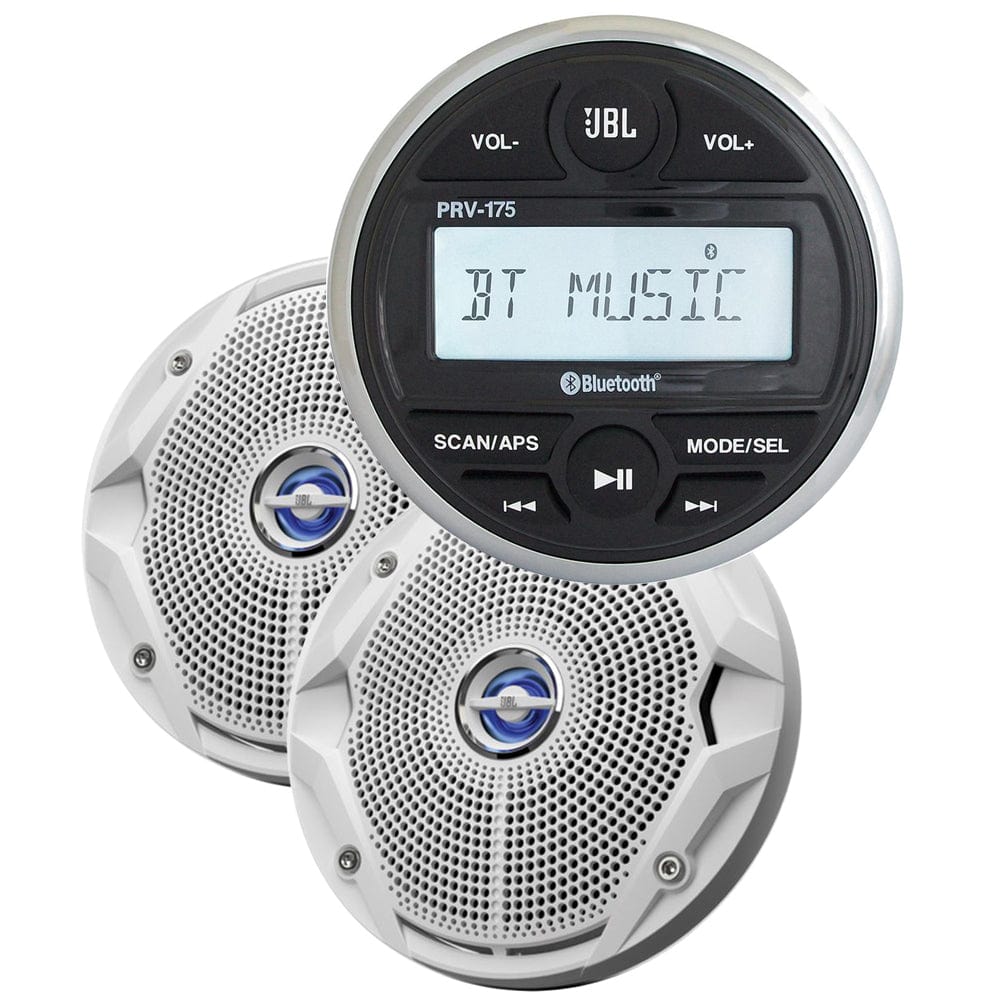 Jbl JBL MPK175 w/PRV 175 AM/FM USB Bluetooth&reg; Gauge Style Stereo & MS6520 6.5&quot; Coaxial Marine Speakers (Pair) Entertainment