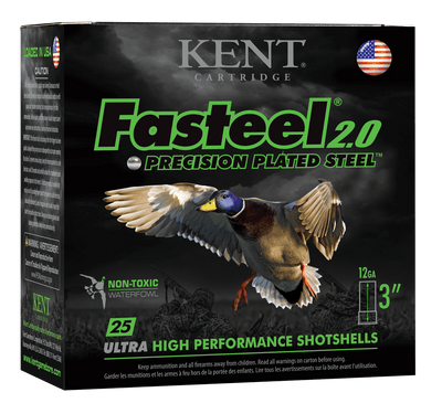 Kent Cartridge Kent Fasteel 2.0 Precision Plated Steel Load 12 Ga. 3 In. 1 1/8 Oz. 6 Shot 25 Rd. Ammo