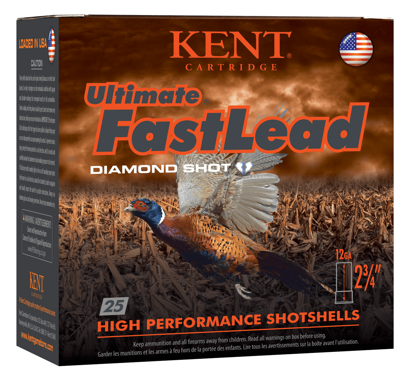 Kent Cartridge Kent Ultimate Fast Lead Upland Load 12 Ga. 2.75 In. 1 3/8 Oz. 4 Shot 25 Rd. Ammo